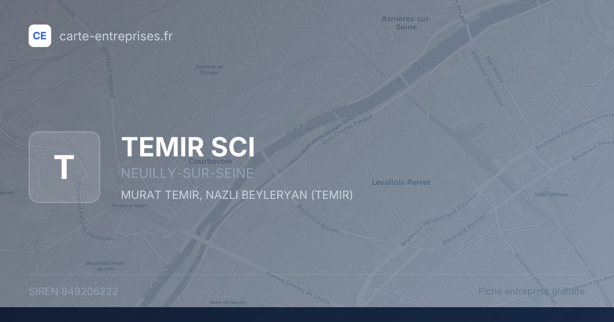 TEMIR SCI — 849206222 — fiche entreprise