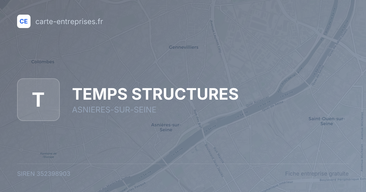 TEMPS STRUCTURES — 352398903 — fiche entreprise