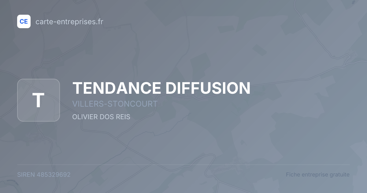 TENDANCE DIFFUSION — 485329692 — fiche entreprise