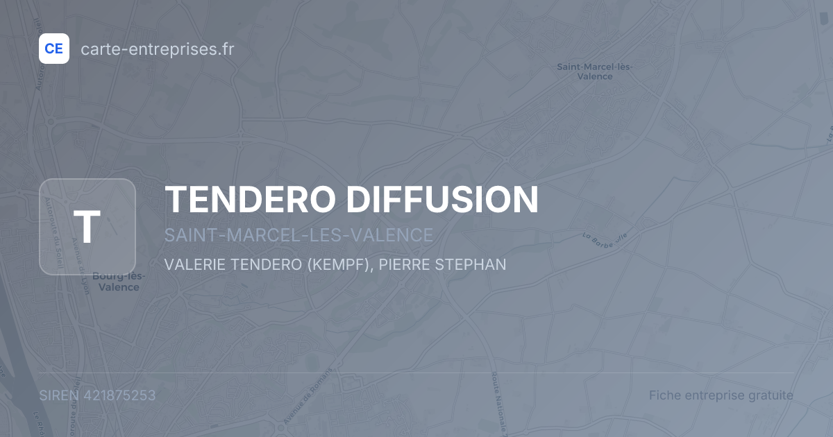 TENDERO DIFFUSION — 421875253 — fiche entreprise