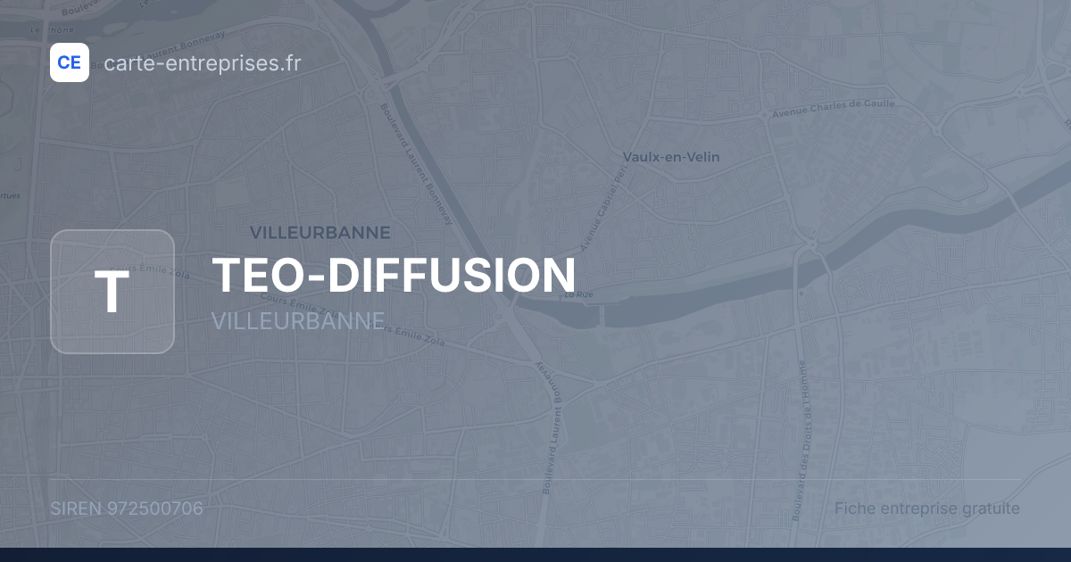 TEO-DIFFUSION — 972500706 — fiche entreprise