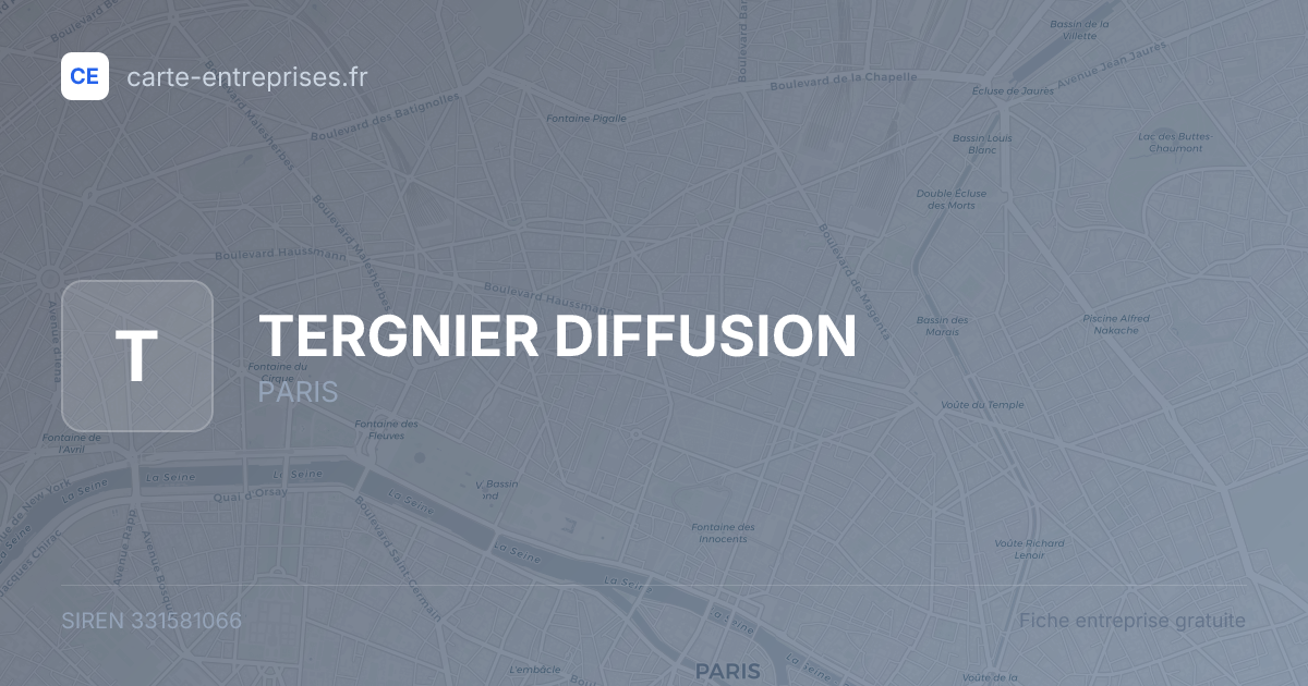 TERGNIER DIFFUSION — 331581066 — fiche entreprise