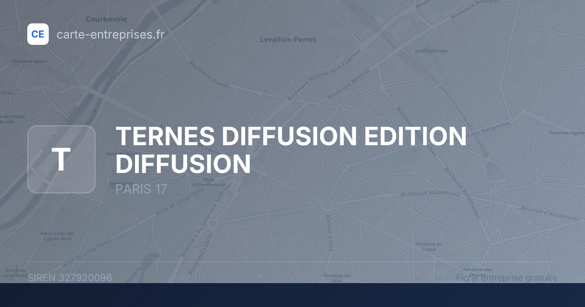 TERNES DIFFUSION EDITION DIFFUSION — 327920096 — fiche entreprise