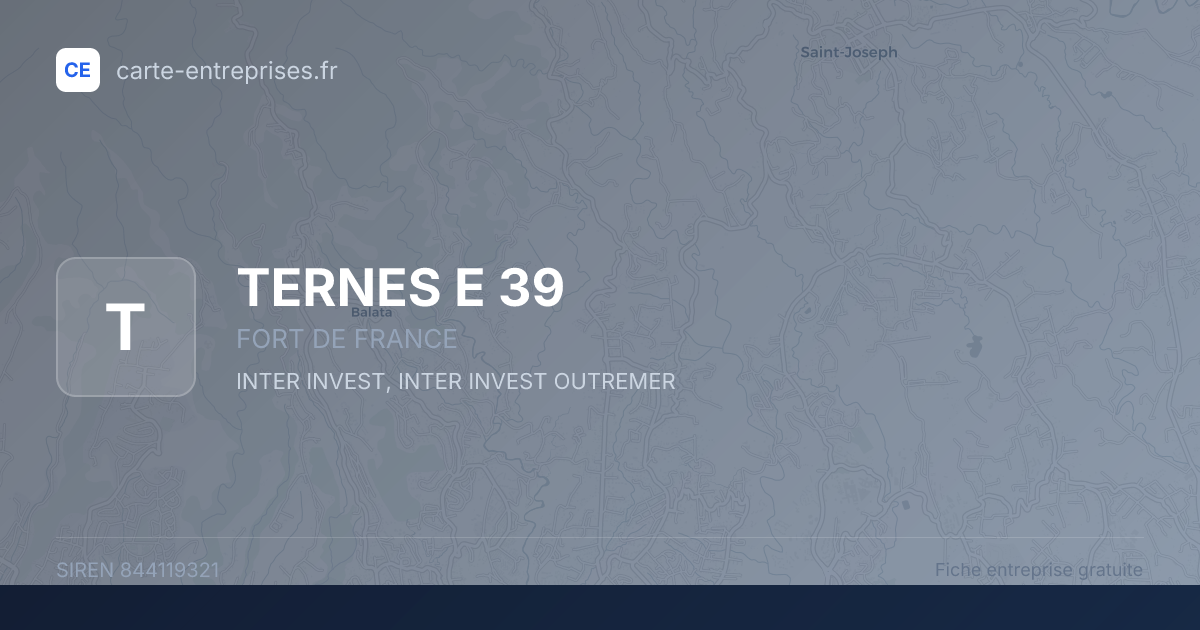 TERNES E 39 — 844119321 — fiche entreprise