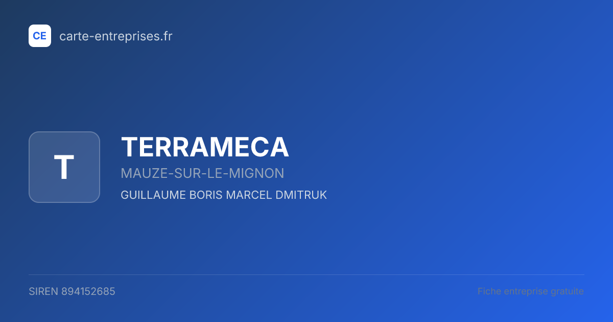 TERRAMECA — 894152685 — fiche entreprise