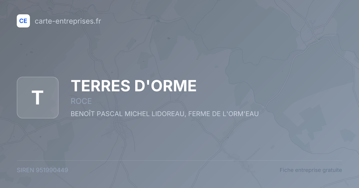TERRES D'ORME — 951990449 — fiche entreprise