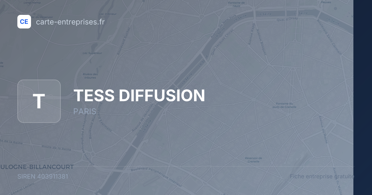 TESS DIFFUSION — 403911381 — fiche entreprise