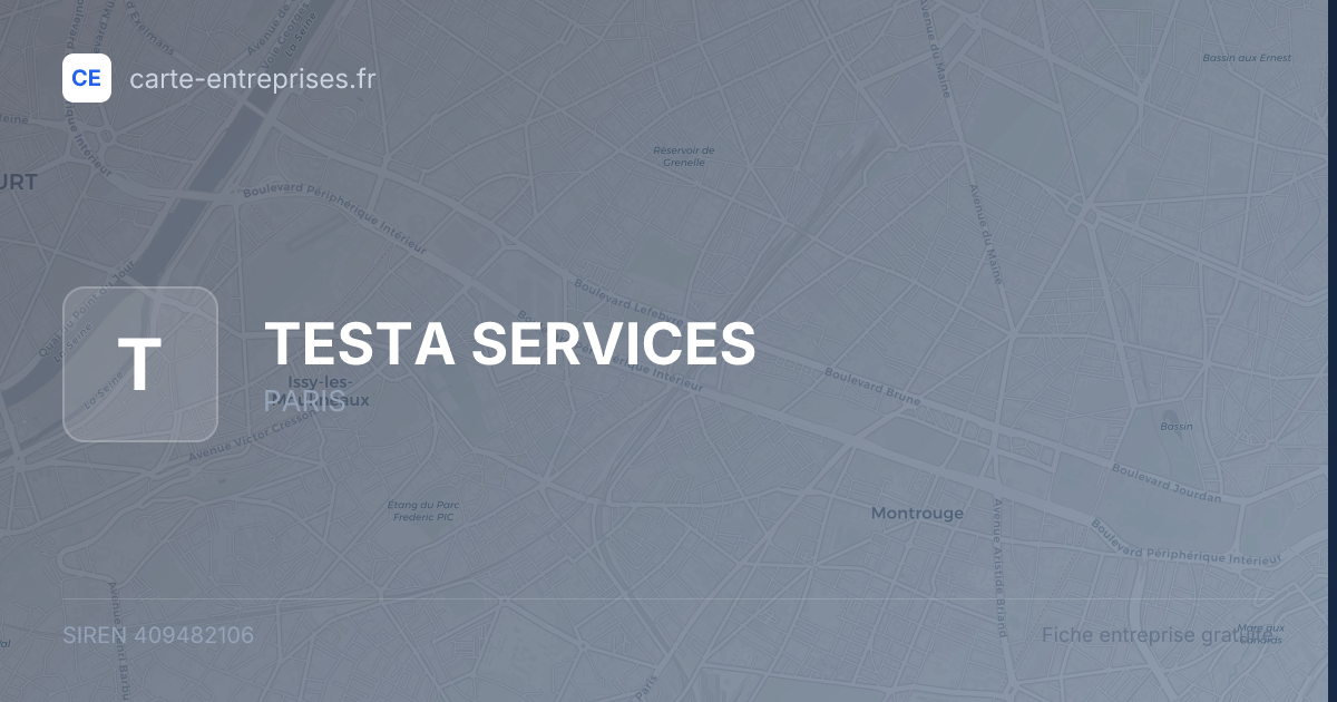 TESTA SERVICES — 409482106 — fiche entreprise