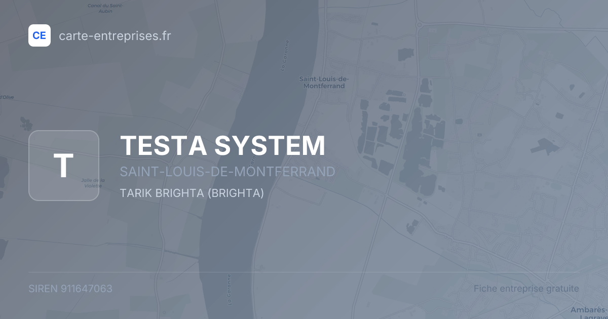 TESTA SYSTEM — 911647063 — fiche entreprise