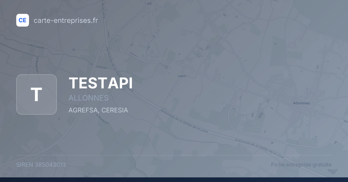 TESTAPI — 385043013 — fiche entreprise