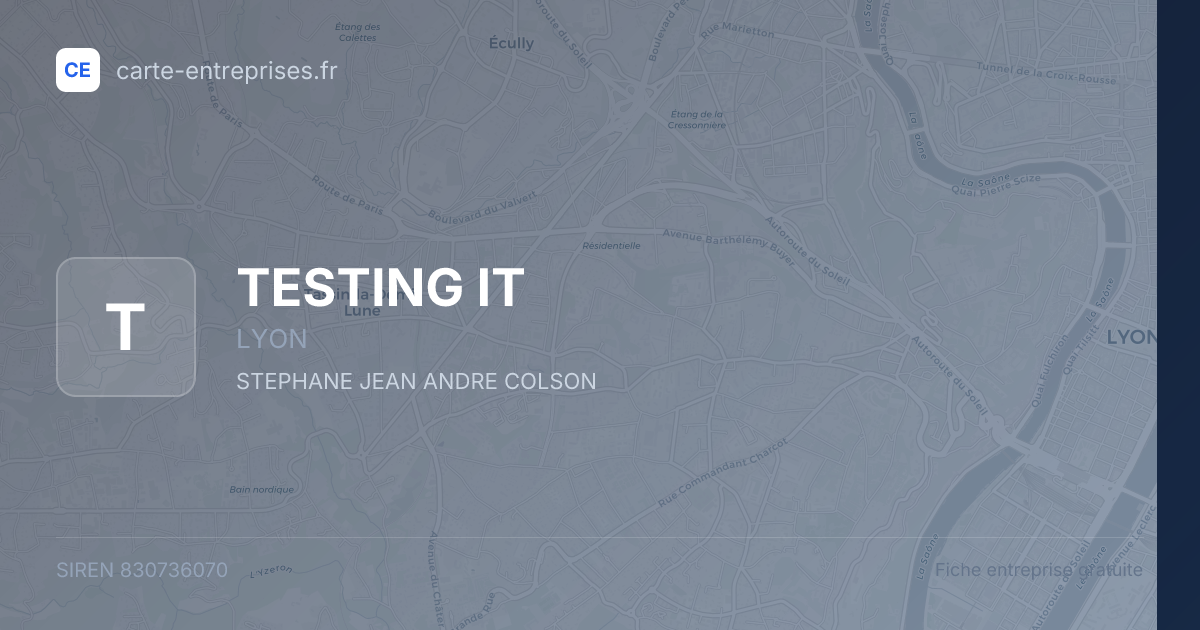 TESTING IT — 830736070 — fiche entreprise