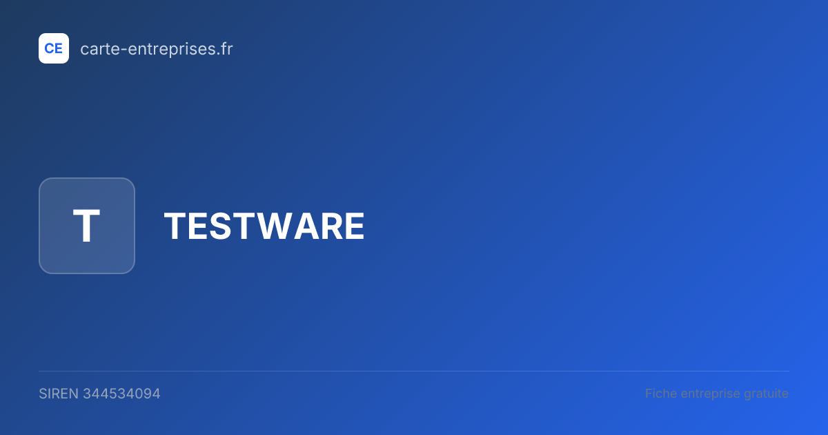 TESTWARE — 344534094 — fiche entreprise