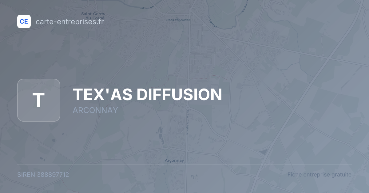 TEX'AS DIFFUSION — 388897712 — fiche entreprise