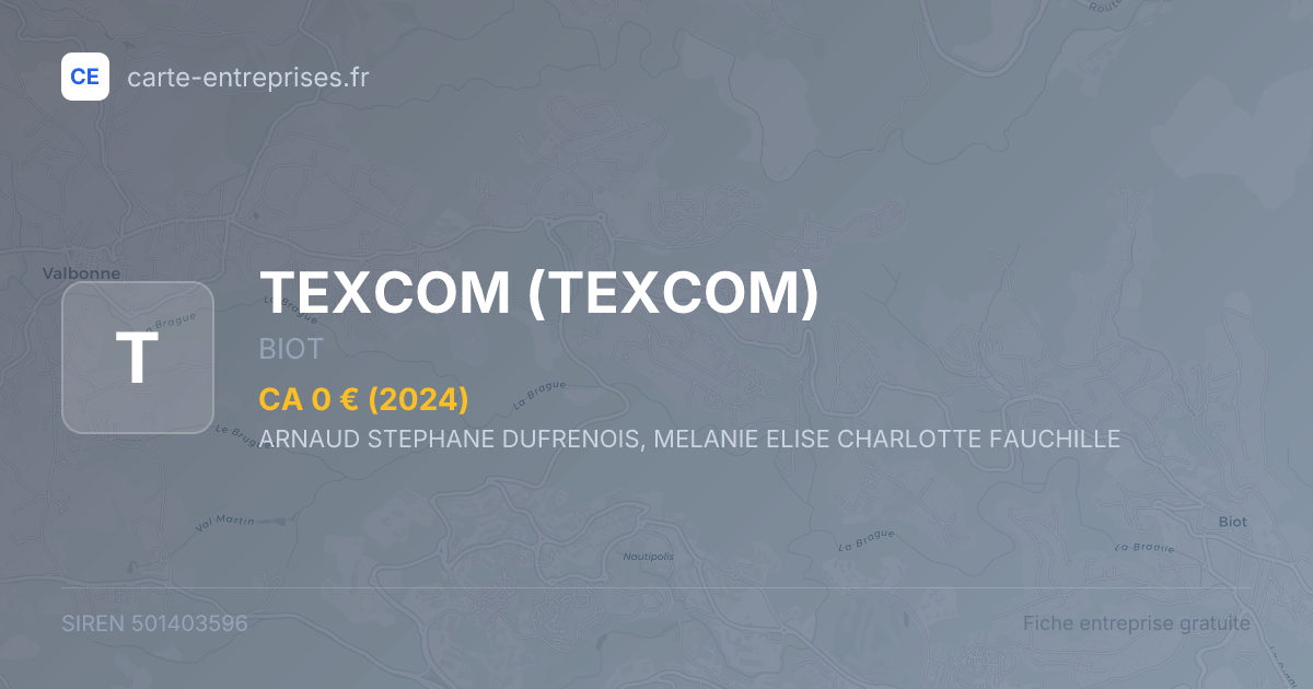 TEXCOM — 501403596 — fiche entreprise