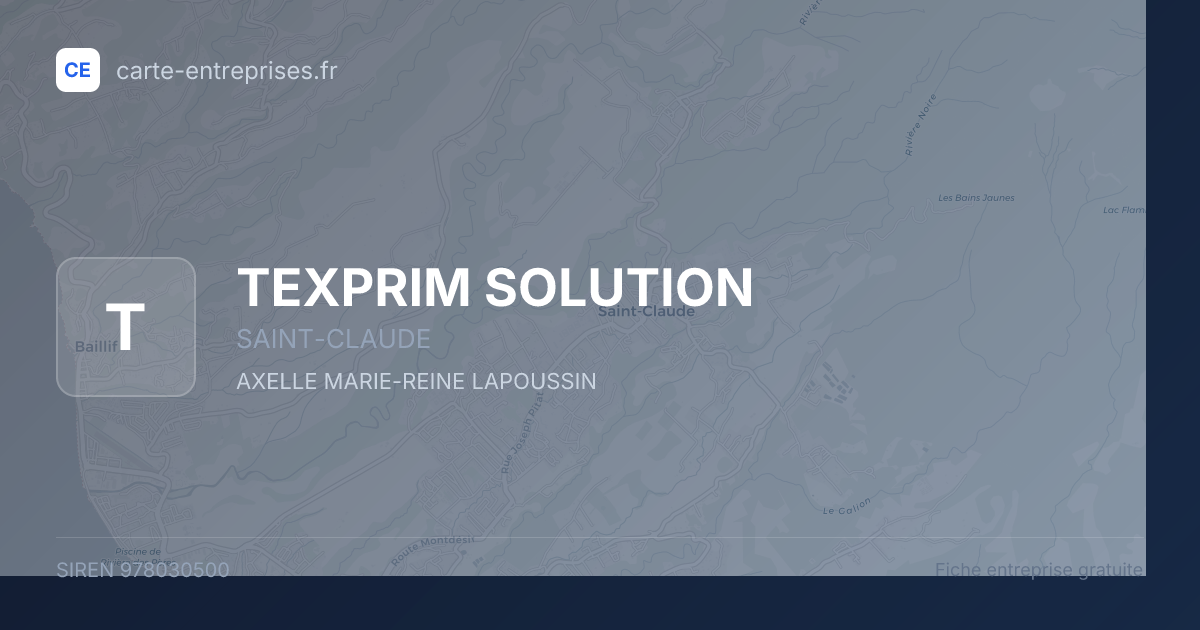 TEXPRIM SOLUTION — 978030500 — fiche entreprise