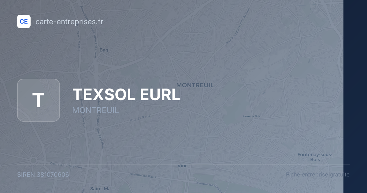 TEXSOL EURL — 381070606 — fiche entreprise
