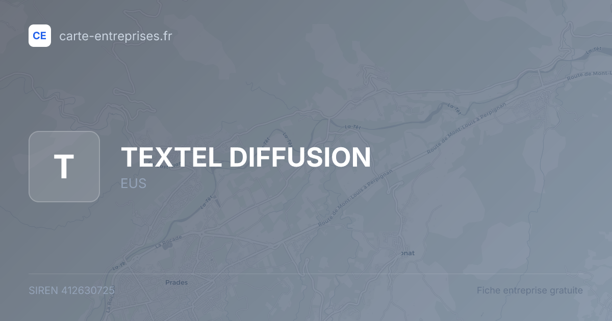 TEXTEL DIFFUSION — 412630725 — fiche entreprise