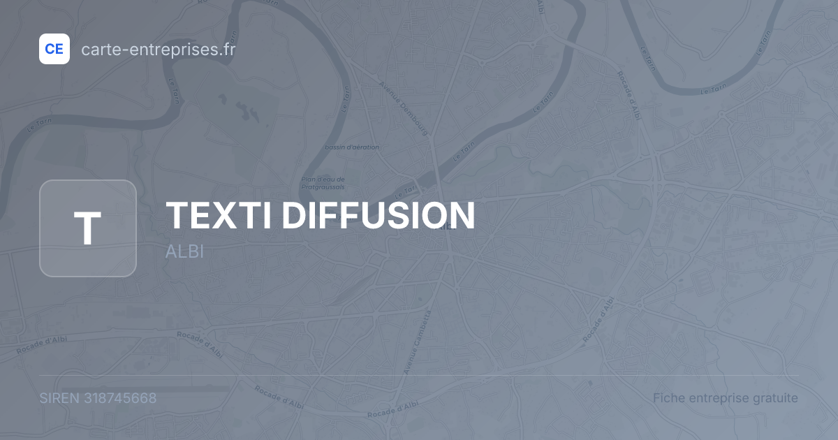 TEXTI DIFFUSION — 318745668 — fiche entreprise