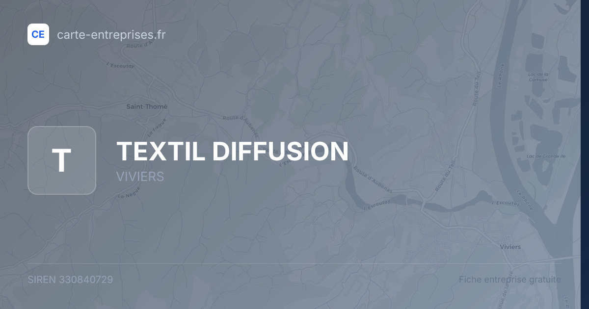 TEXTIL DIFFUSION — 330840729 — fiche entreprise