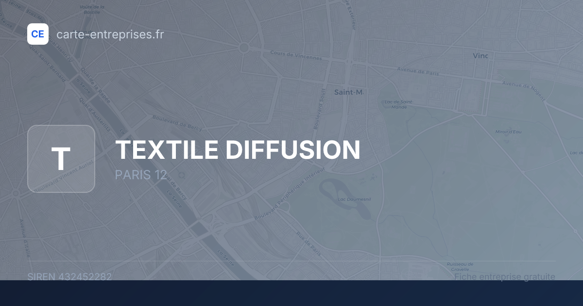TEXTILE DIFFUSION — 432452282 — fiche entreprise