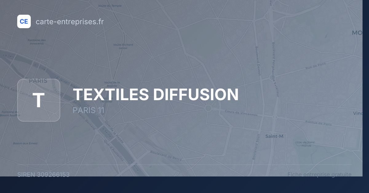 TEXTILES DIFFUSION — 309266153 — fiche entreprise