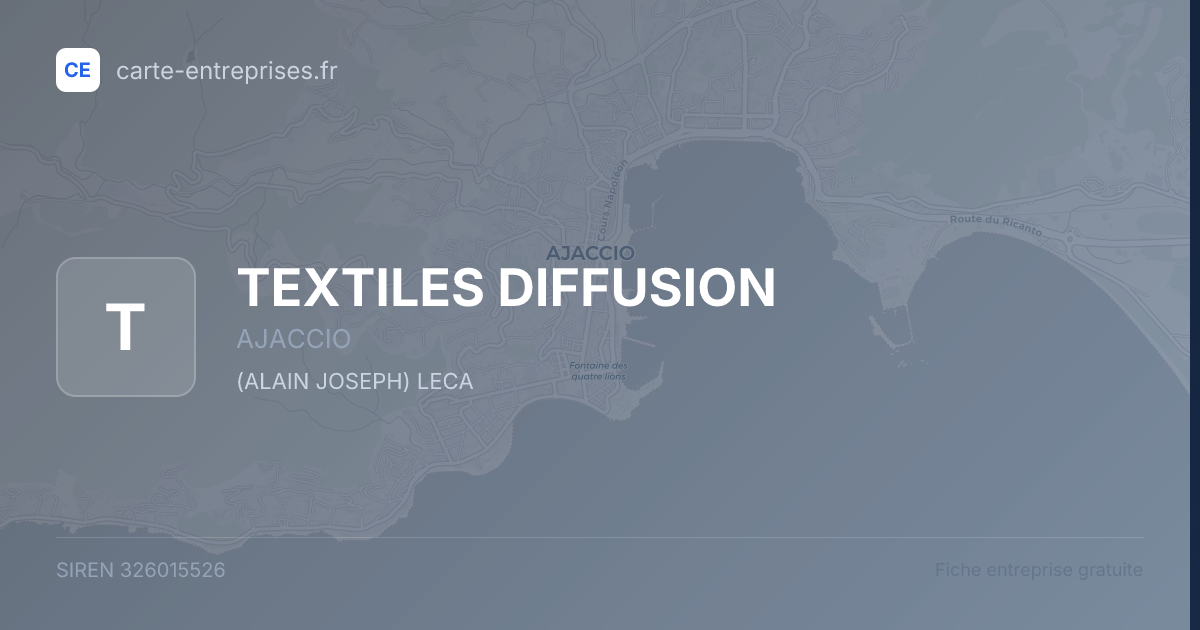 TEXTILES DIFFUSION — 326015526 — fiche entreprise