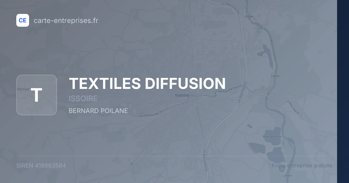 TEXTILES DIFFUSION — 419863584 — fiche entreprise