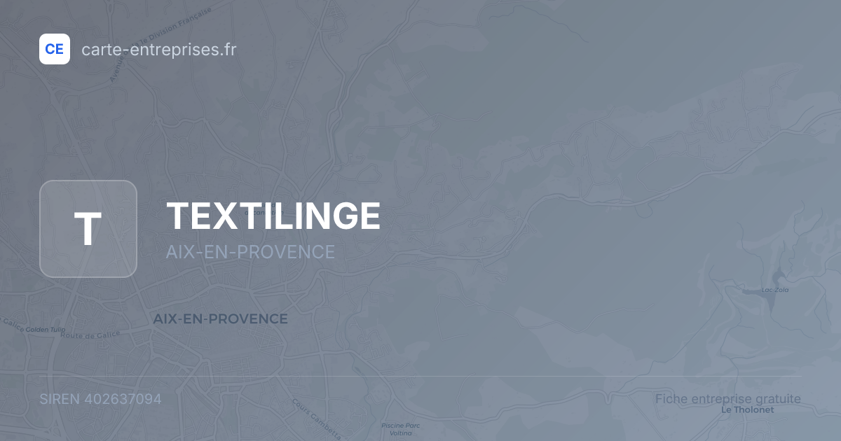 TEXTILINGE — 402637094 — fiche entreprise