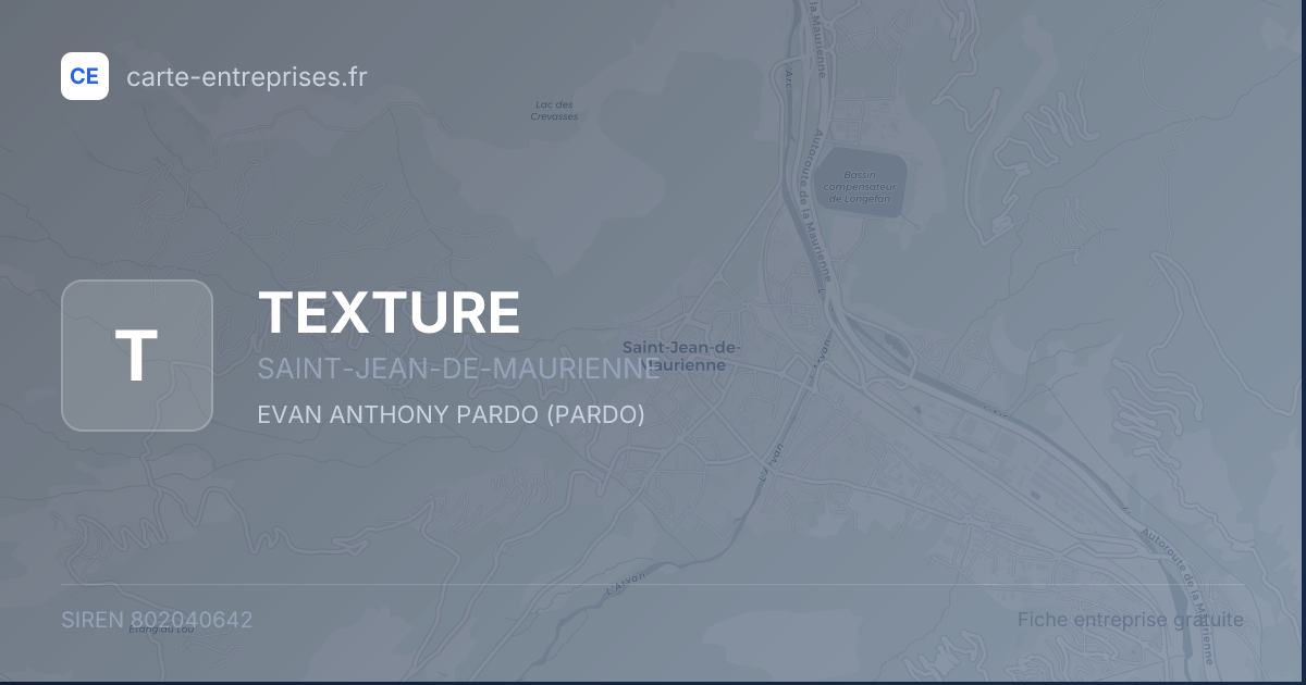 TEXTURE — 802040642 — fiche entreprise