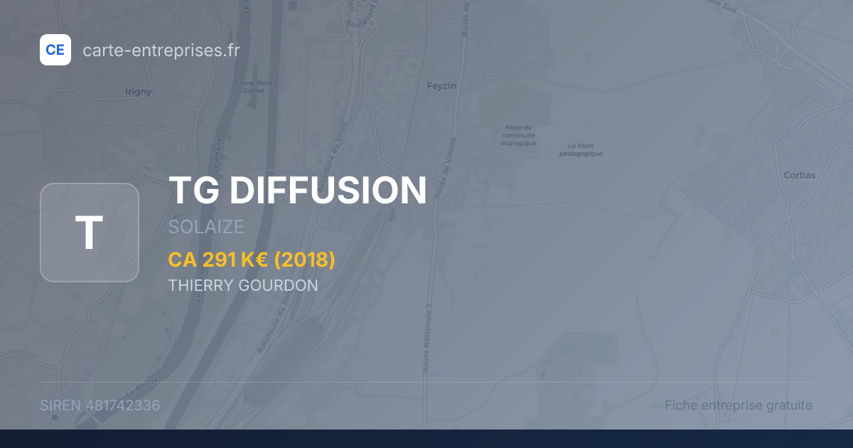 TG DIFFUSION — 481742336 — fiche entreprise