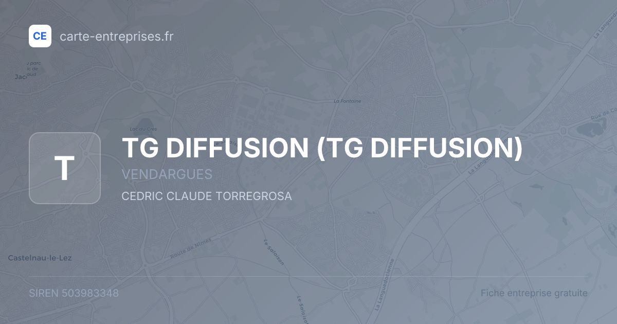 TG DIFFUSION — 503983348 — fiche entreprise