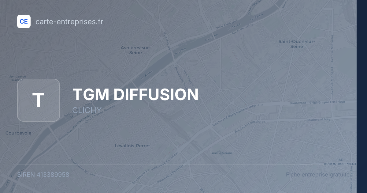 TGM DIFFUSION — 413389958 — fiche entreprise