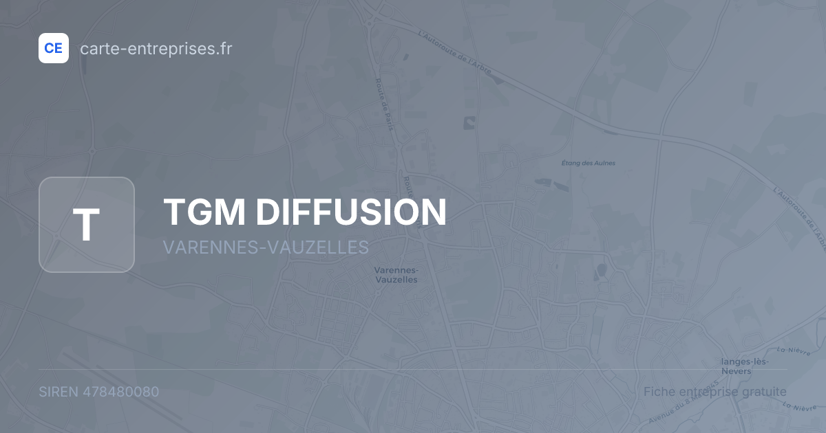 TGM DIFFUSION — 478480080 — fiche entreprise