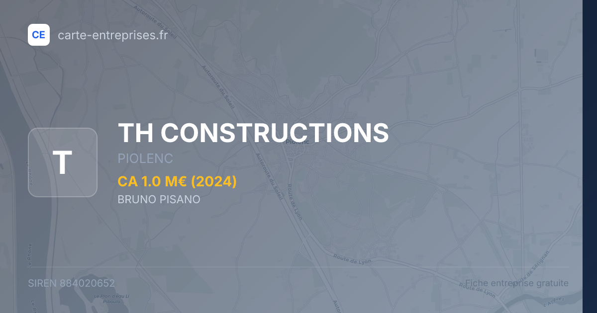 TH CONSTRUCTIONS — 884020652 — fiche entreprise