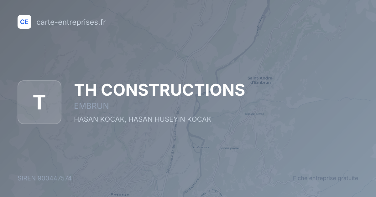 TH CONSTRUCTIONS — 900447574 — fiche entreprise