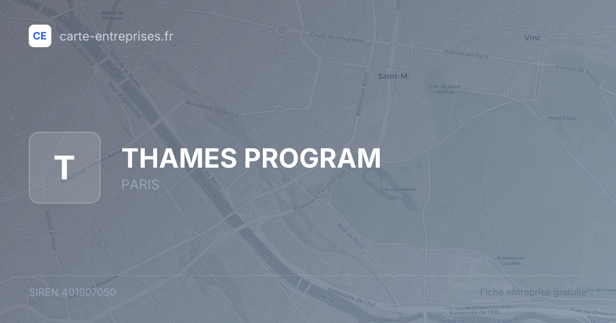 THAMES PROGRAM — 401907050 — fiche entreprise