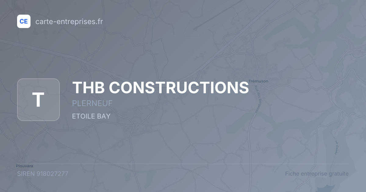 THB CONSTRUCTIONS — 918027277 — fiche entreprise