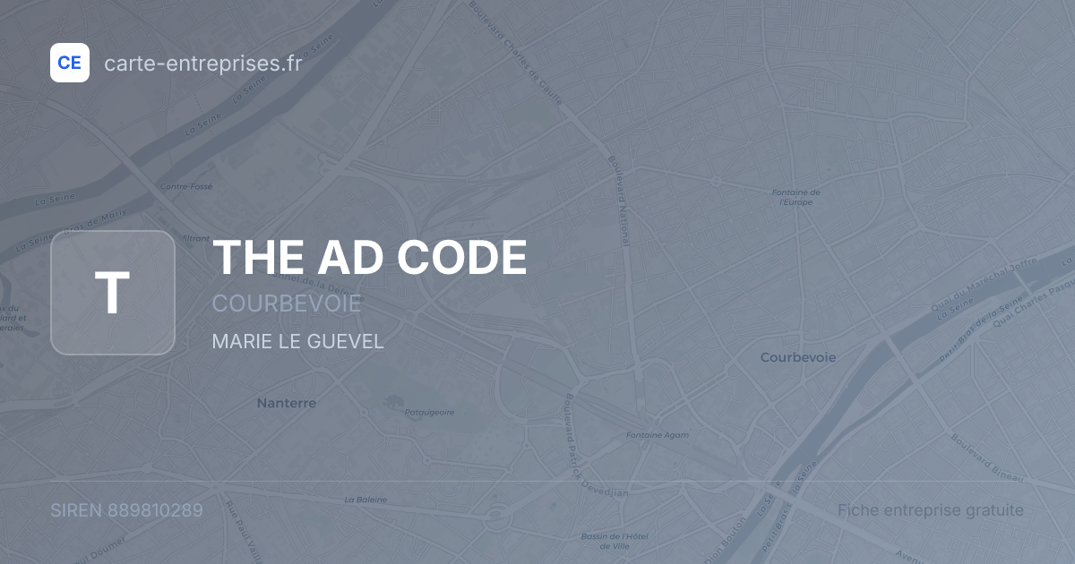 THE AD CODE — 889810289 — fiche entreprise