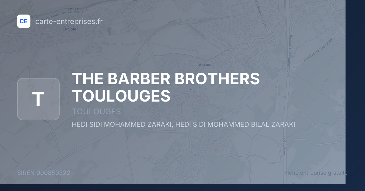 THE BARBER BROTHERS TOULOUGES — 900850322 — fiche entreprise