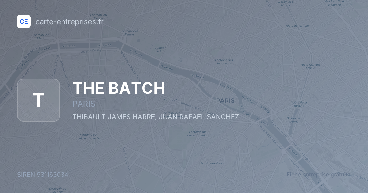 THE BATCH — 931163034 — fiche entreprise