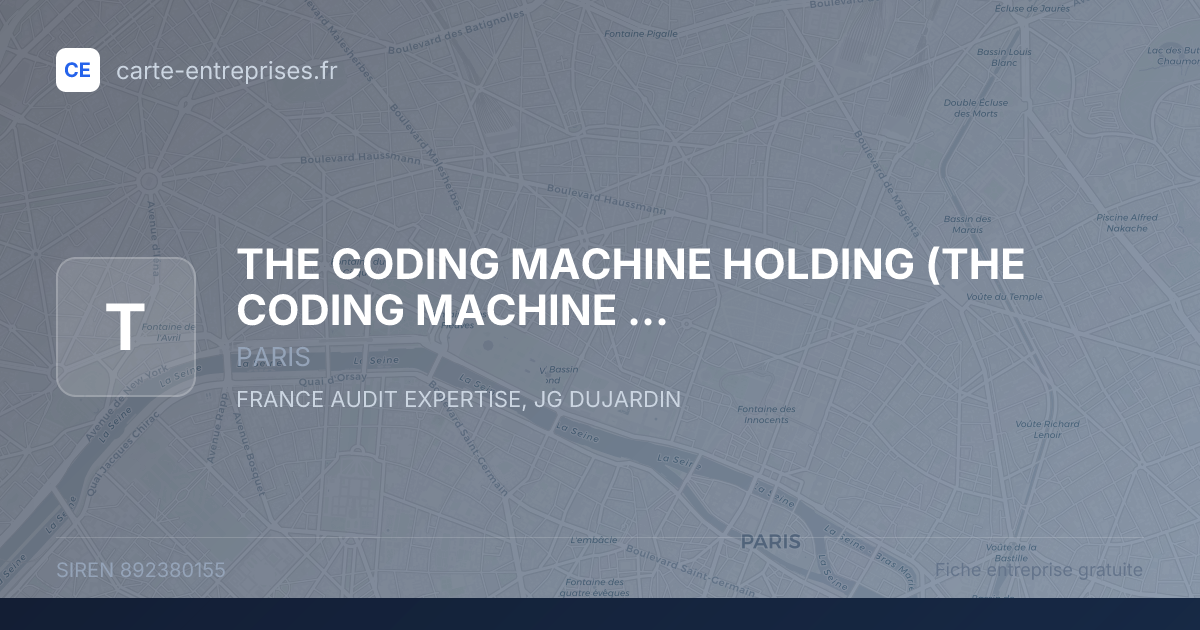 THE CODING MACHINE HOLDING — 892380155 — fiche entreprise