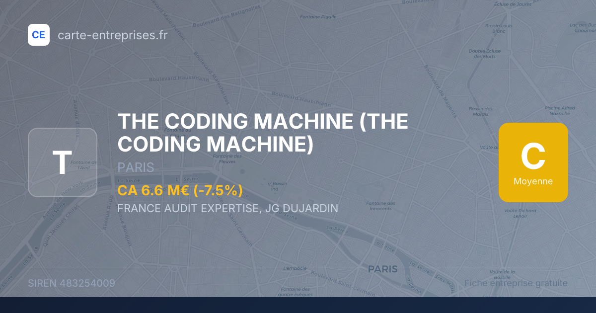 THE CODING MACHINE — 483254009 — fiche entreprise