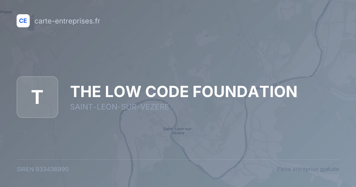 THE LOW CODE FOUNDATION — 933436990 — fiche entreprise