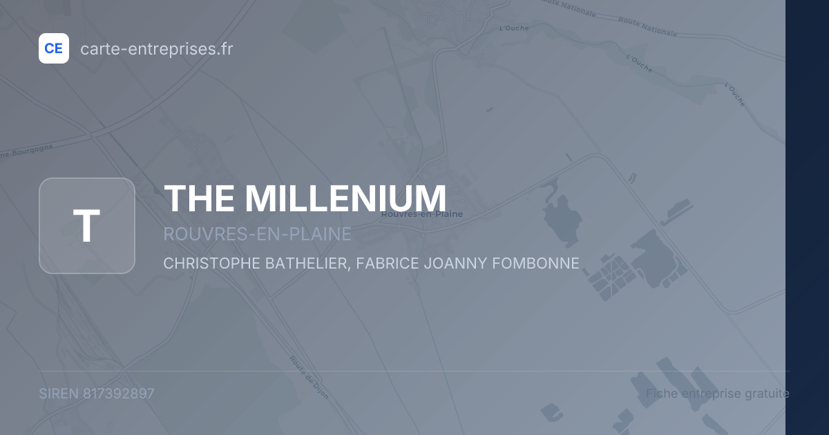 THE MILLENIUM — 817392897 — fiche entreprise