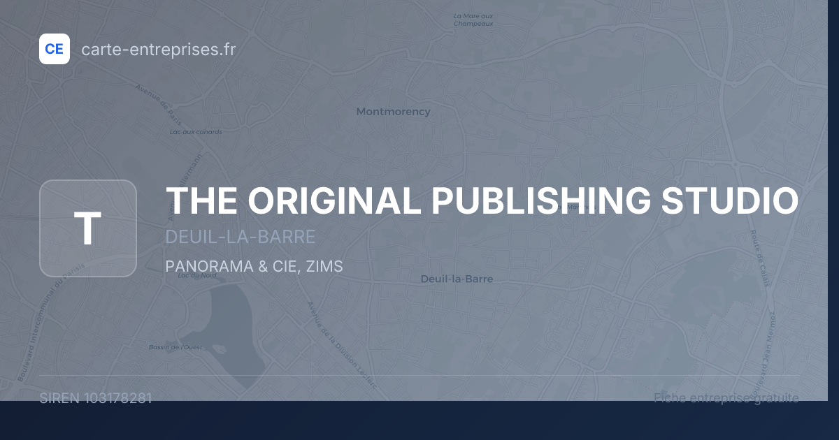 THE ORIGINAL PUBLISHING STUDIO — 103178281 — fiche entreprise
