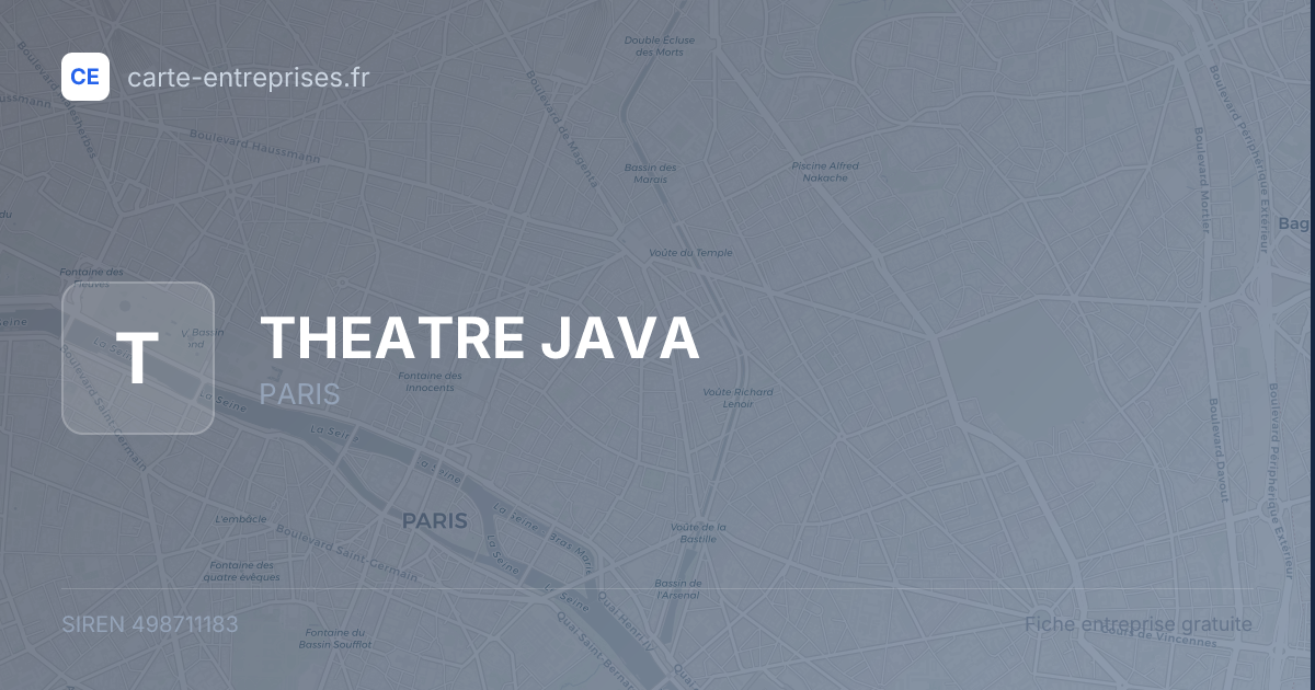 THEATRE JAVA — 498711183 — fiche entreprise