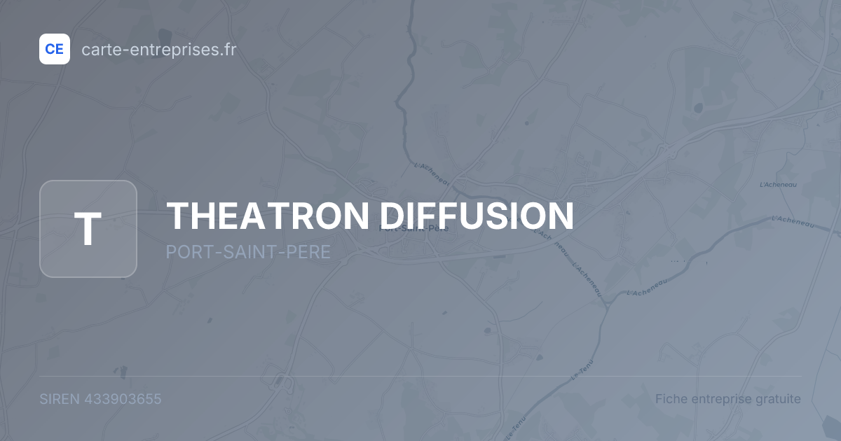 THEATRON DIFFUSION — 433903655 — fiche entreprise