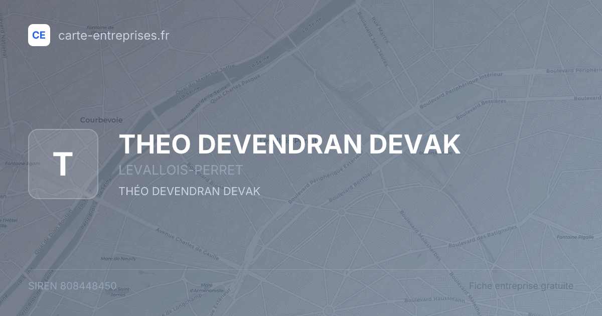 THEO DEVENDRAN DEVAK — 808448450 — fiche entreprise
