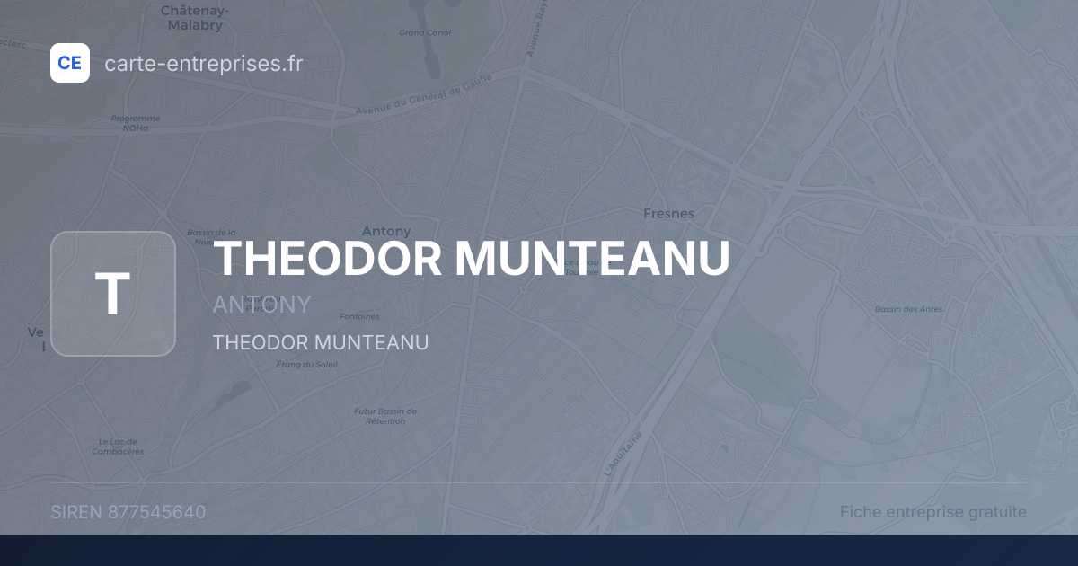 THEODOR MUNTEANU — 877545640 — fiche entreprise