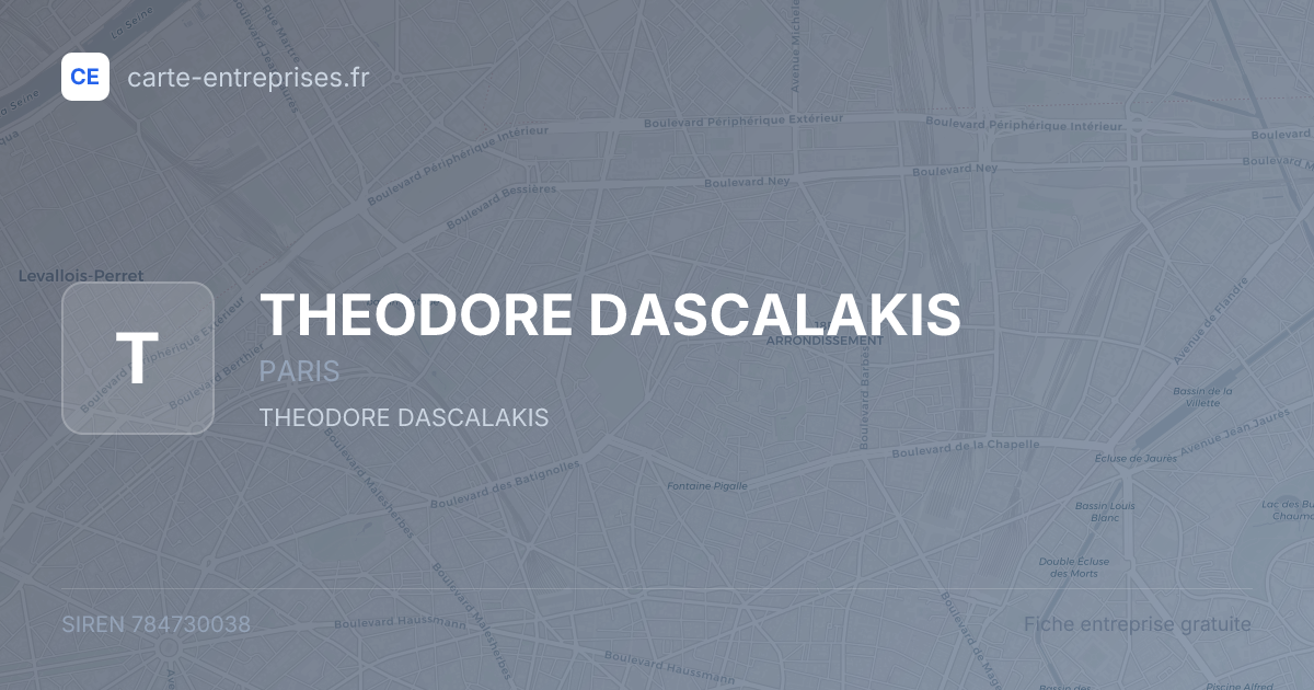 THEODORE DASCALAKIS — 784730038 — fiche entreprise
